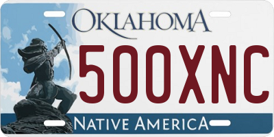 OK license plate 500XNC