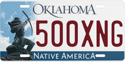 OK license plate 500XNG