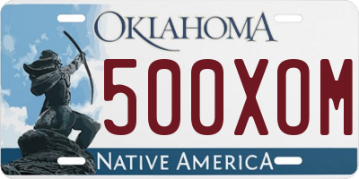 OK license plate 500XOM