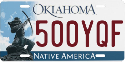 OK license plate 500YQF