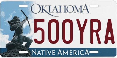OK license plate 500YRA