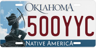 OK license plate 500YYC