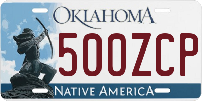 OK license plate 500ZCP