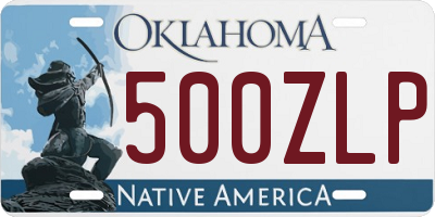 OK license plate 500ZLP