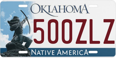 OK license plate 500ZLZ