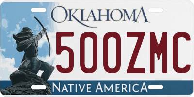 OK license plate 500ZMC