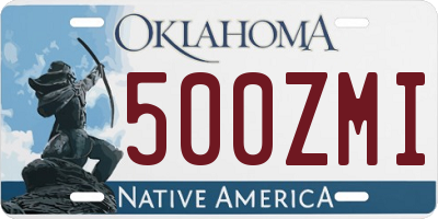 OK license plate 500ZMI