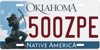 OK license plate 500ZPE