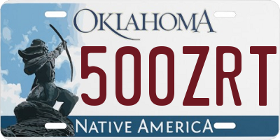 OK license plate 500ZRT