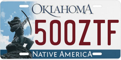 OK license plate 500ZTF