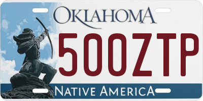 OK license plate 500ZTP