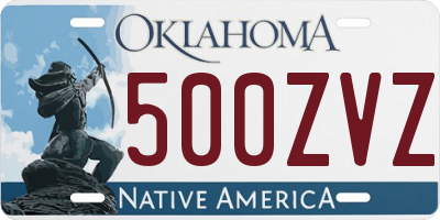 OK license plate 500ZVZ
