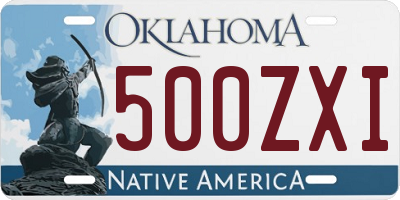 OK license plate 500ZXI