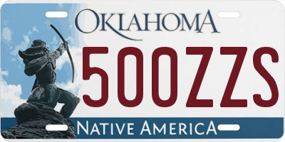 OK license plate 500ZZS