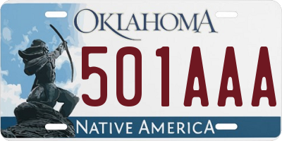 OK license plate 501AAA