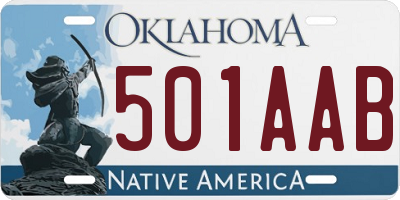 OK license plate 501AAB