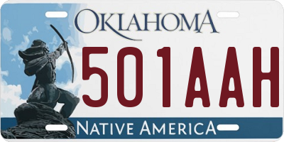 OK license plate 501AAH