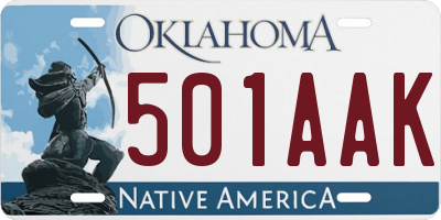 OK license plate 501AAK