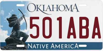 OK license plate 501ABA