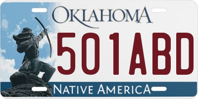 OK license plate 501ABD