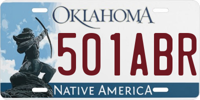 OK license plate 501ABR