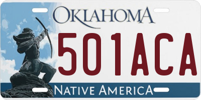 OK license plate 501ACA