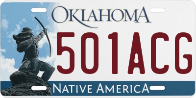 OK license plate 501ACG
