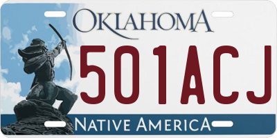 OK license plate 501ACJ