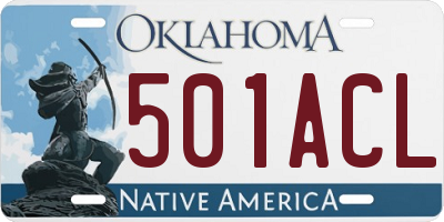 OK license plate 501ACL