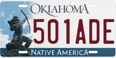 OK license plate 501ADE