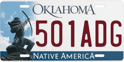 OK license plate 501ADG