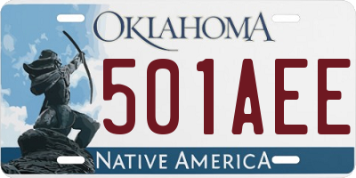 OK license plate 501AEE