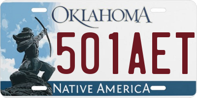 OK license plate 501AET