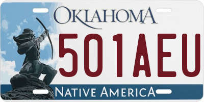 OK license plate 501AEU