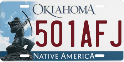 OK license plate 501AFJ