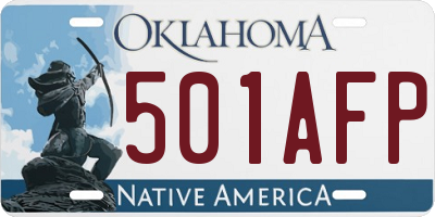 OK license plate 501AFP