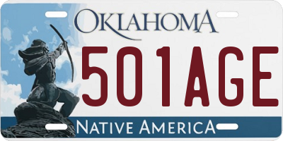 OK license plate 501AGE