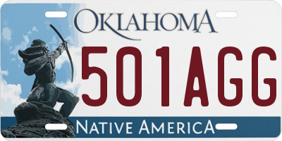 OK license plate 501AGG