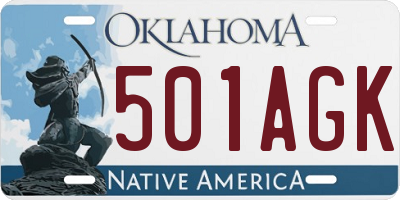 OK license plate 501AGK
