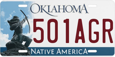 OK license plate 501AGR