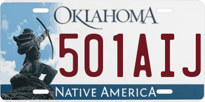 OK license plate 501AIJ