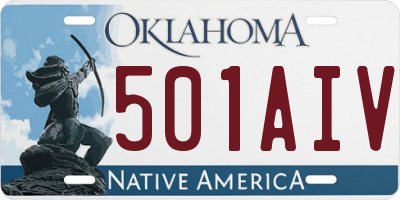 OK license plate 501AIV