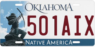 OK license plate 501AIX