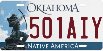 OK license plate 501AIY