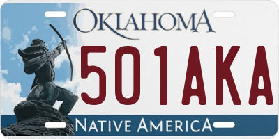 OK license plate 501AKA