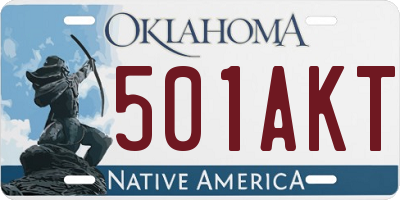 OK license plate 501AKT