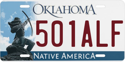 OK license plate 501ALF