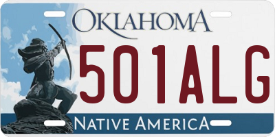 OK license plate 501ALG