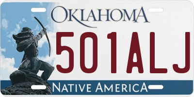 OK license plate 501ALJ