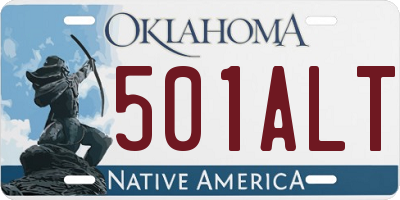 OK license plate 501ALT